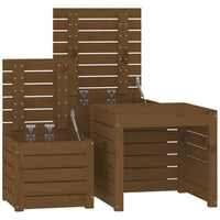 Thumbnail for 3-tlg. Gartenbox-Set Honigbraun Massivholz Kiefer