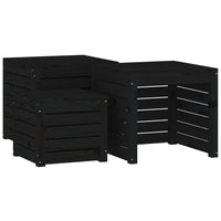 Thumbnail for 3-tlg. Gartenbox-Set Schwarz Massivholz Kiefer