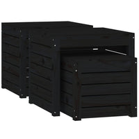 Thumbnail for 3-tlg. Gartenbox-Set Schwarz Massivholz Kiefer