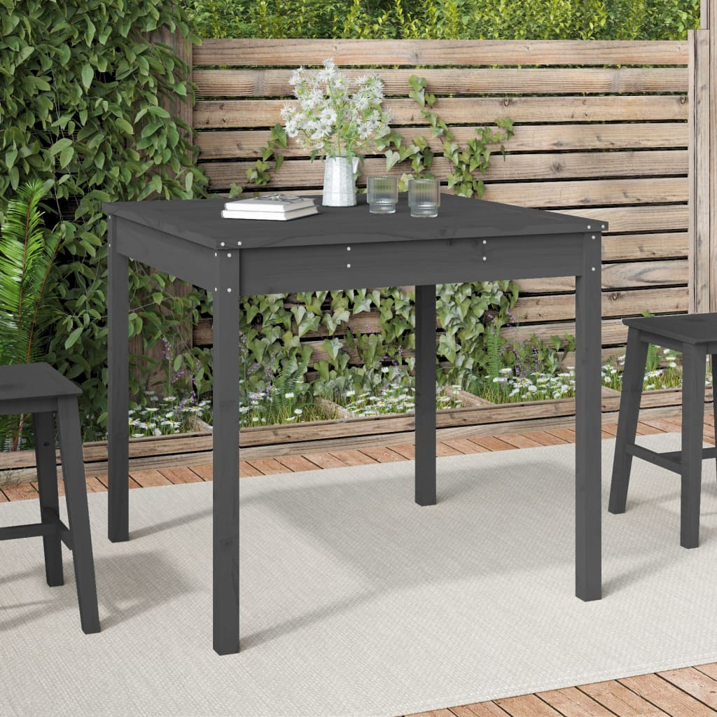 Gartentisch Grau 82,5x82,5x76 cm Massivholz Kiefer