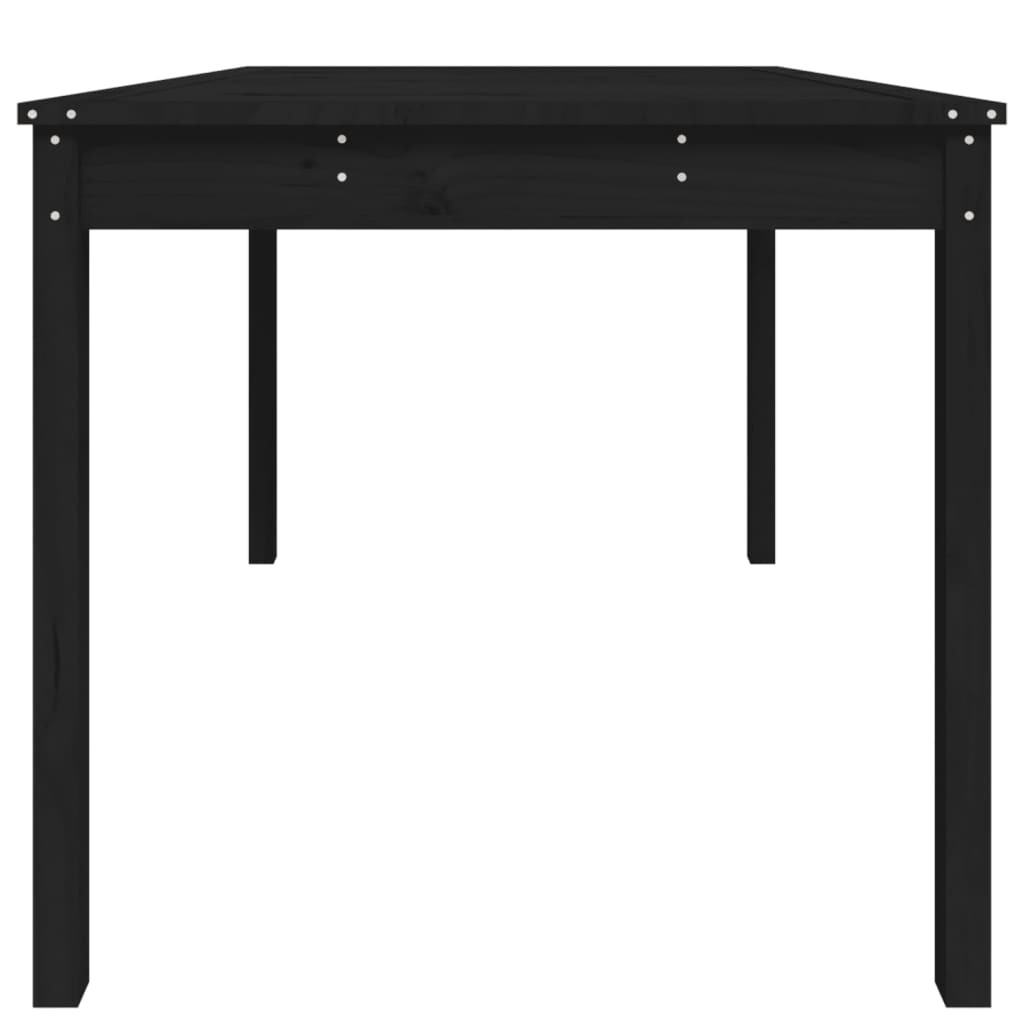 Gartentisch Schwarz 121x82,5x76 cm Massivholz Kiefer