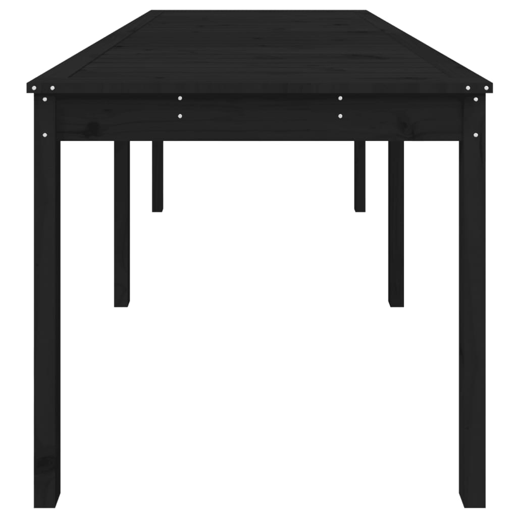 Gartentisch Schwarz 159,5x82,5x76 cm Massivholz Kiefer