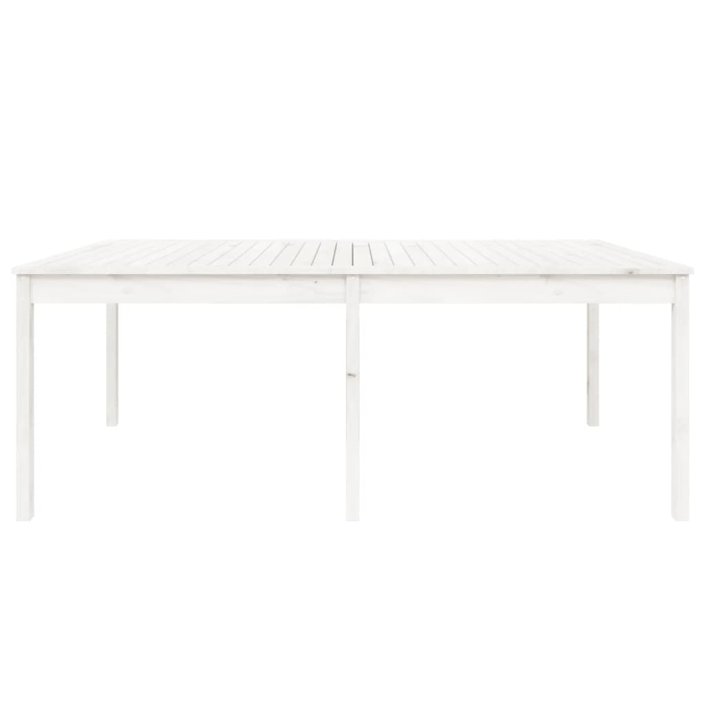 Gartentisch Weiß 203,5x100x76 cm Massivholz Kiefer