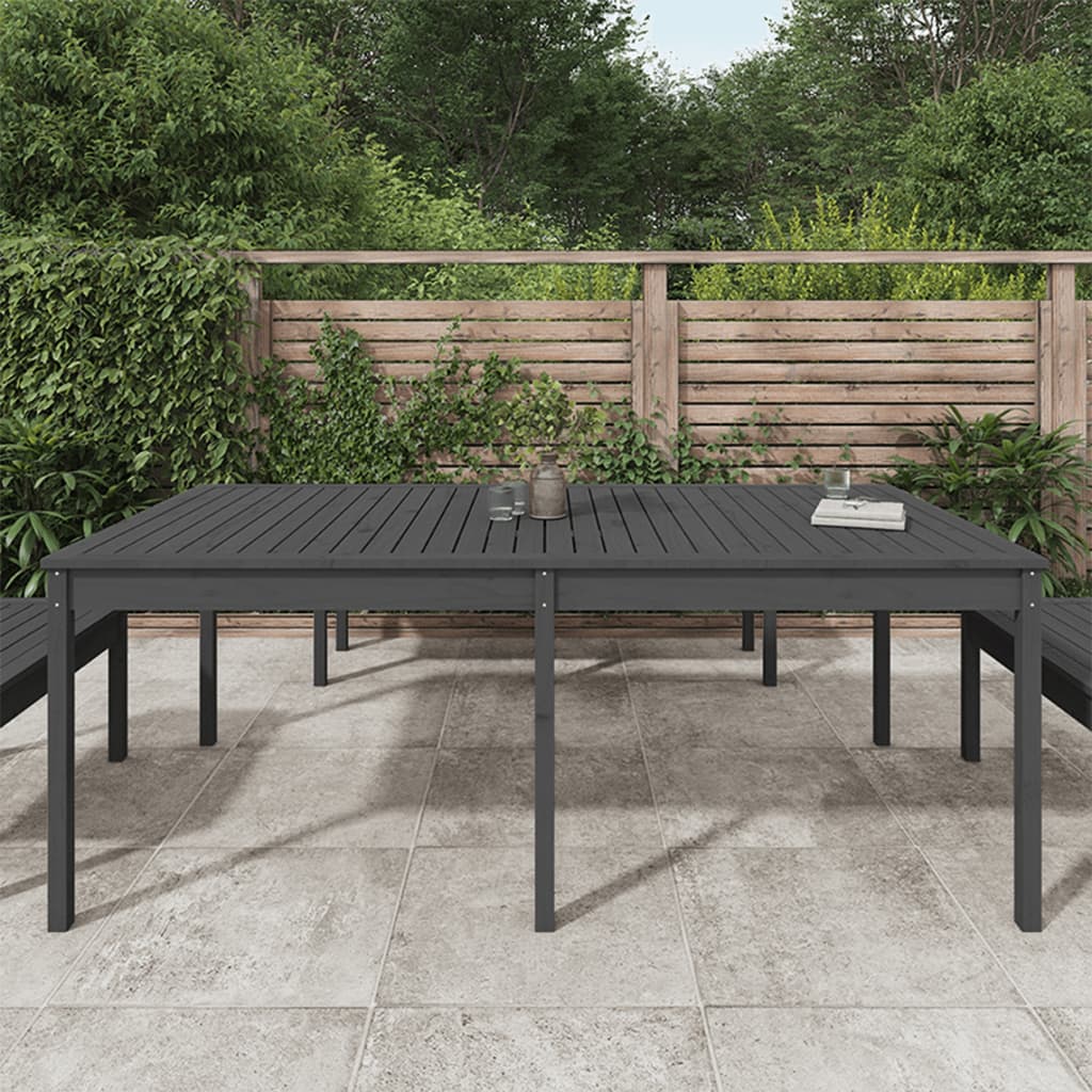 Gartentisch Grau 203,5x100x76 cm Massivholz Kiefer
