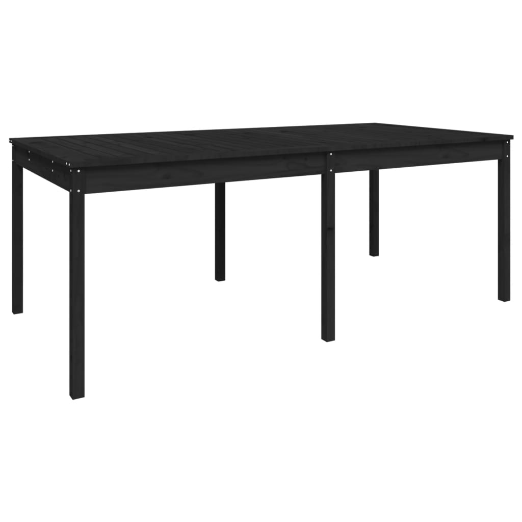 Gartentisch Schwarz 203,5x100x76 cm Massivholz Kiefer