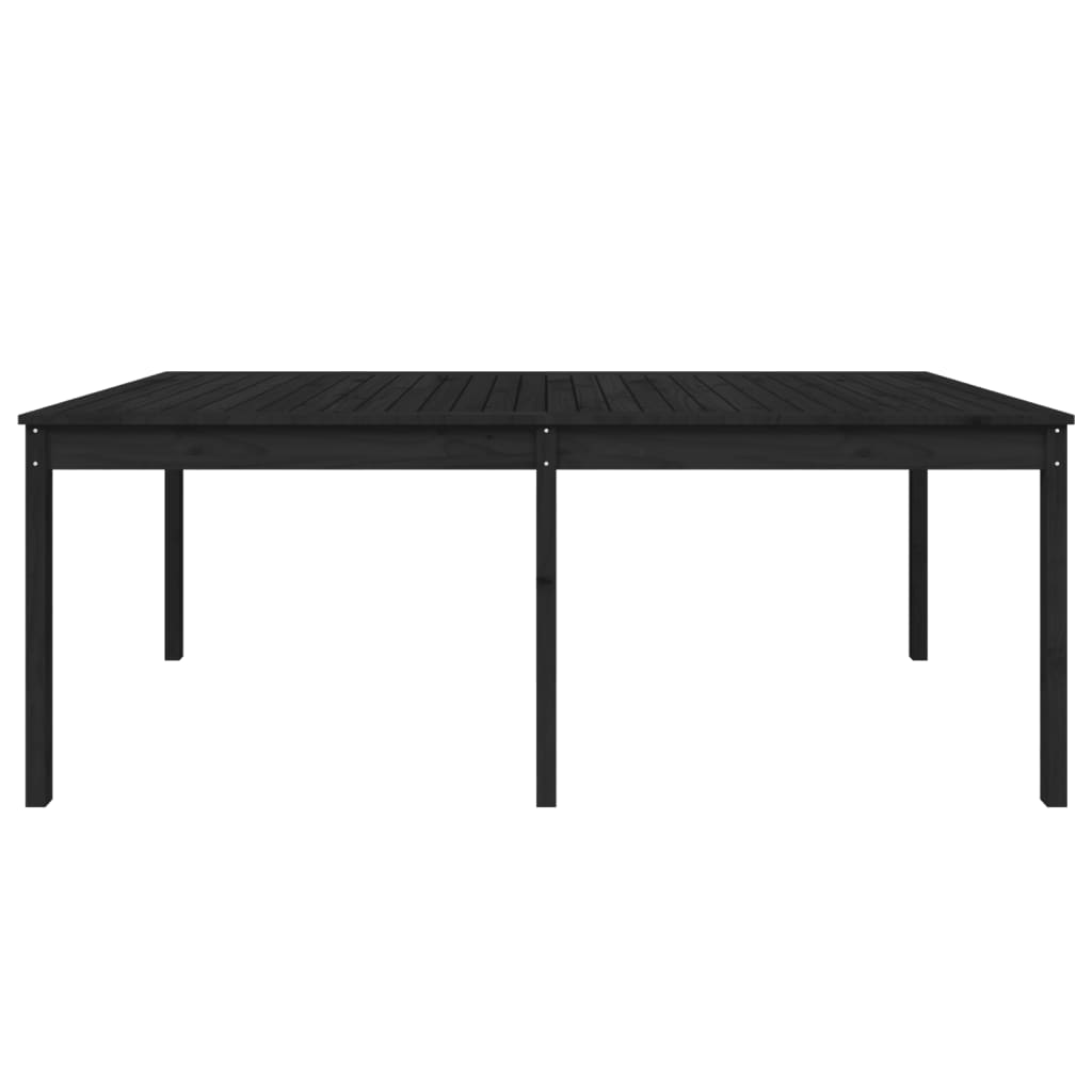 Gartentisch Schwarz 203,5x100x76 cm Massivholz Kiefer