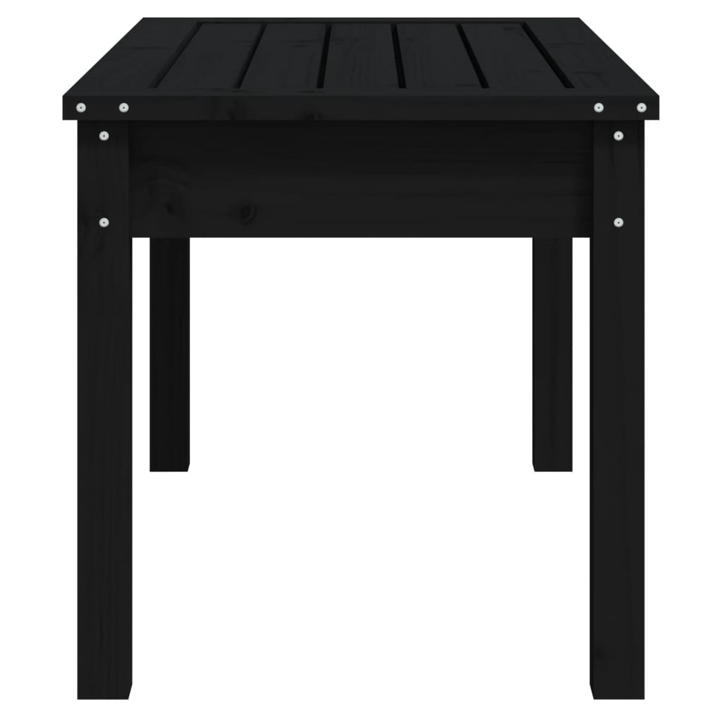 Gartenbank Schwarz 80x44x45 cm Massivholz Kiefer