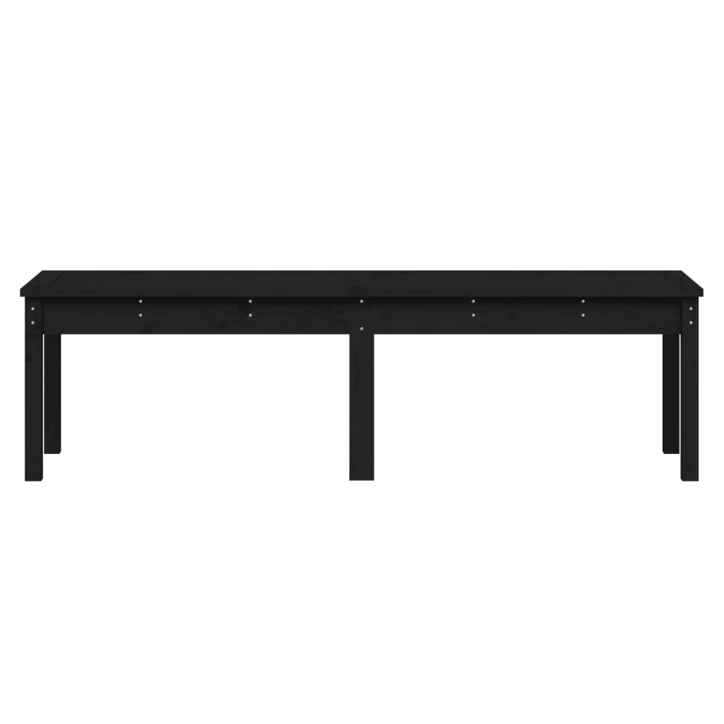 Gartenbank 2-Sitzer Schwarz 159,5x44x45 cm Massivholz Kiefer