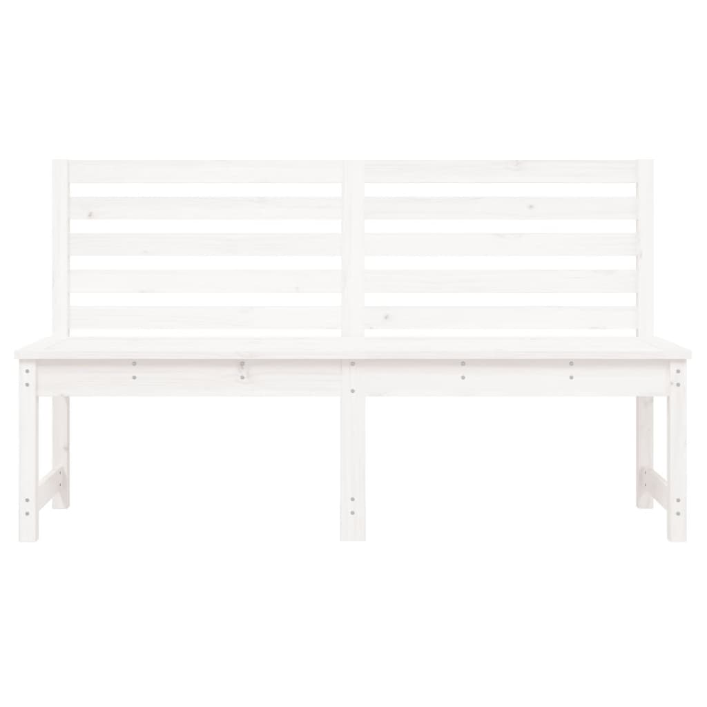 Gartenbank Weiß 157,5 cm Massivholz Kiefer
