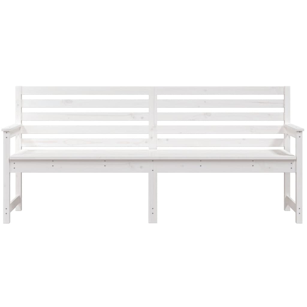 Gartenbank Weiß 203,5x48x91,5 cm Massivholz Kiefer