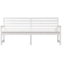 Thumbnail for Gartenbank Weiß 203,5x48x91,5 cm Massivholz Kiefer