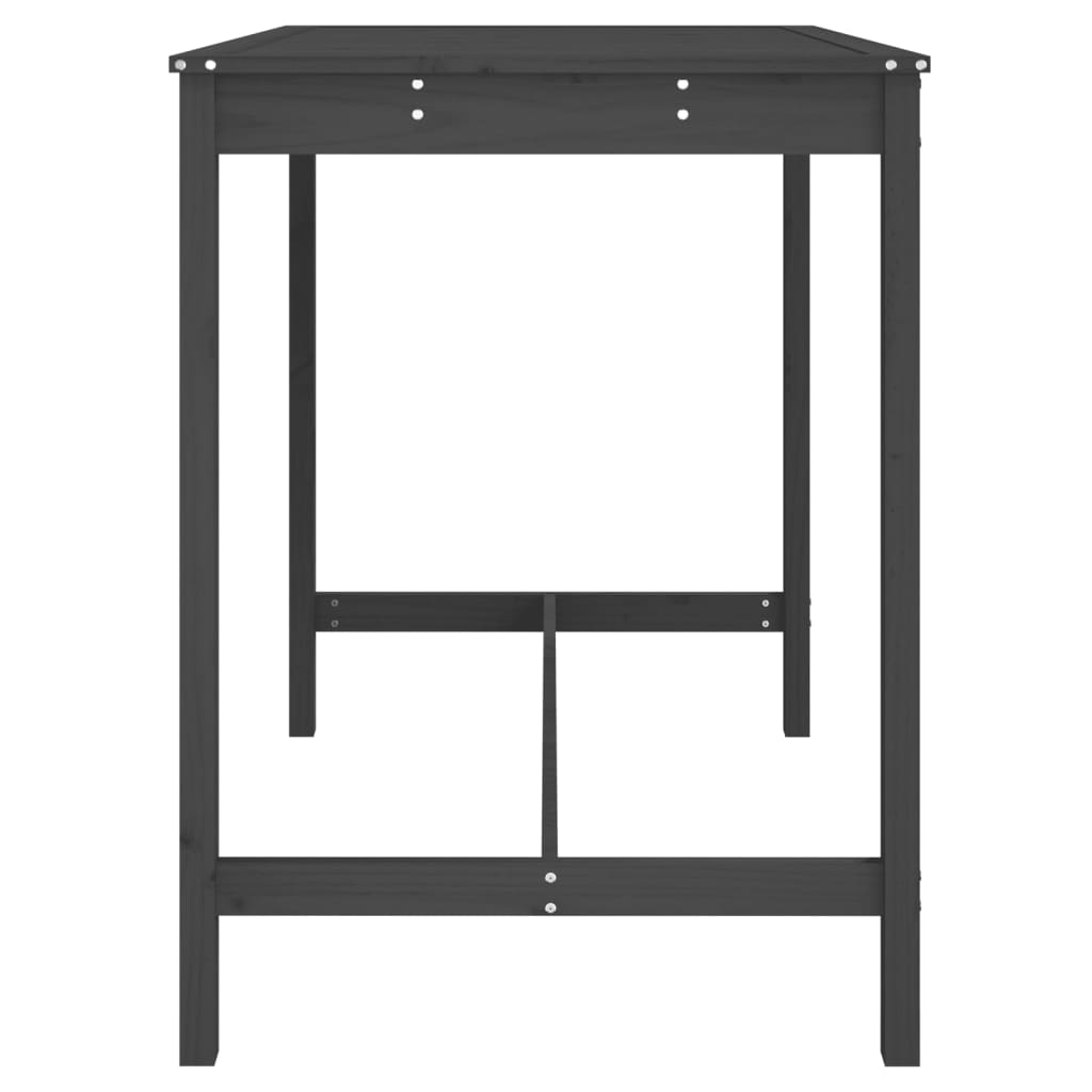 Gartentisch Grau 121x82,5x110 cm Massivholz Kiefer