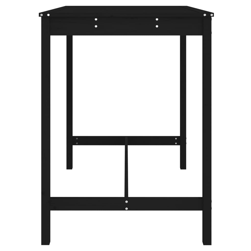 Gartentisch Schwarz 121x82,5x110 cm Massivholz Kiefer