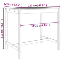 Thumbnail for Gartentisch 121x82,5x110 cm Massivholz Douglasie