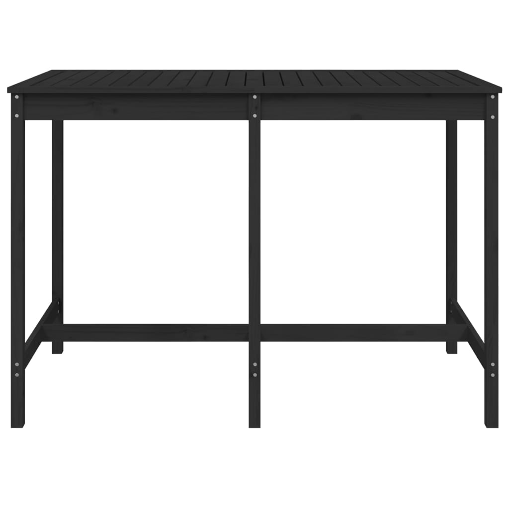 Gartentisch Schwarz 159,5x82,5x110 cm Massivholz Kiefer