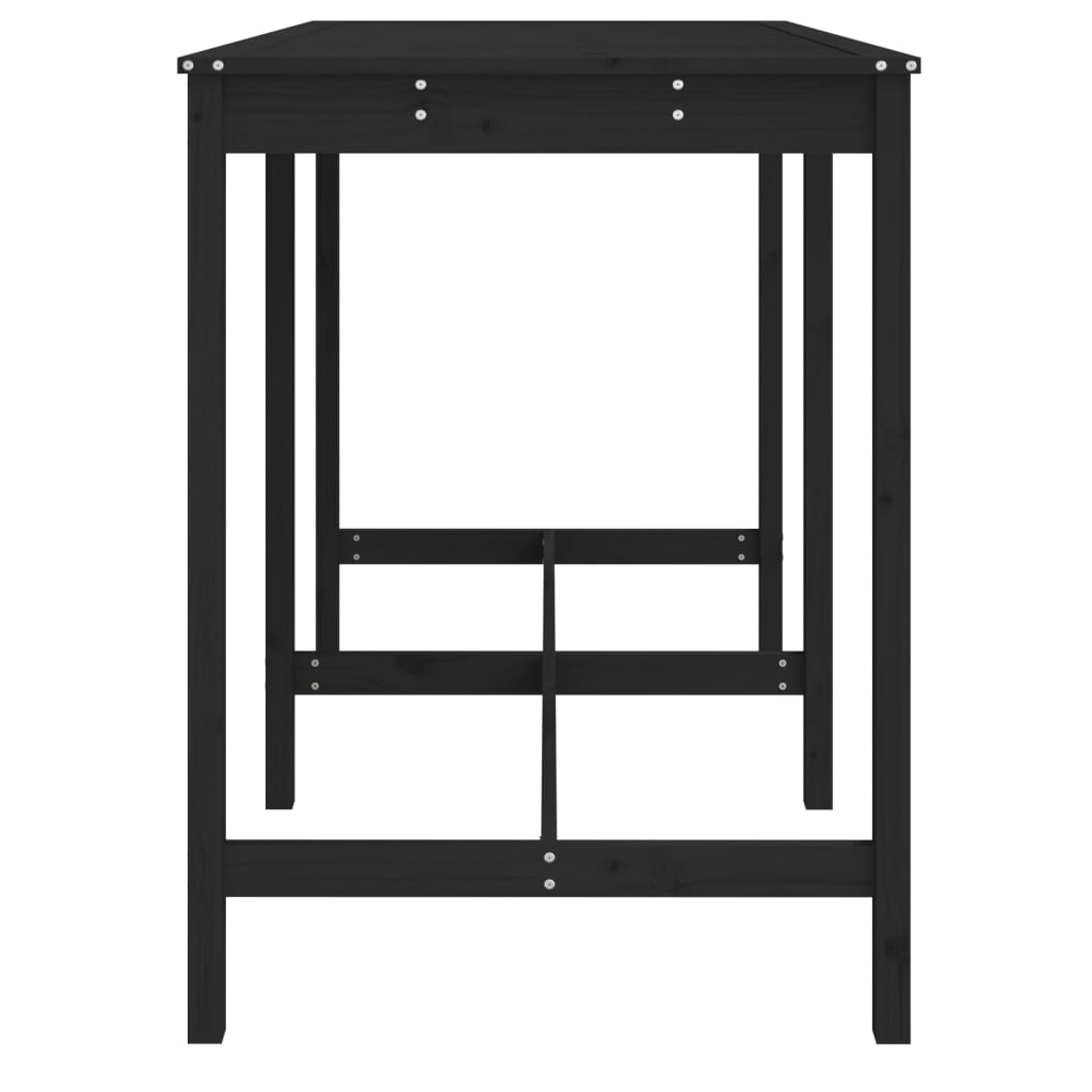 Gartentisch Schwarz 159,5x82,5x110 cm Massivholz Kiefer