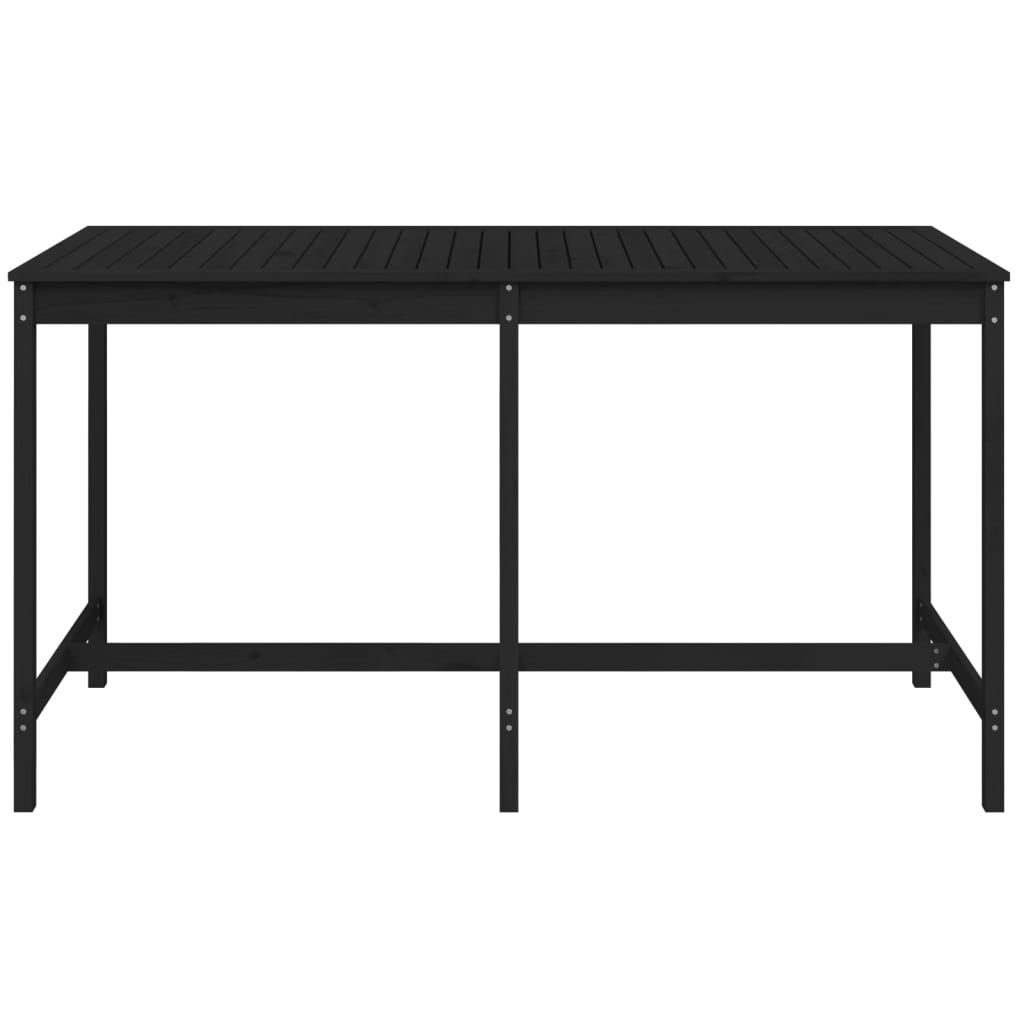 Gartentisch Schwarz 203,5x90x110 cm Massivholz Kiefer