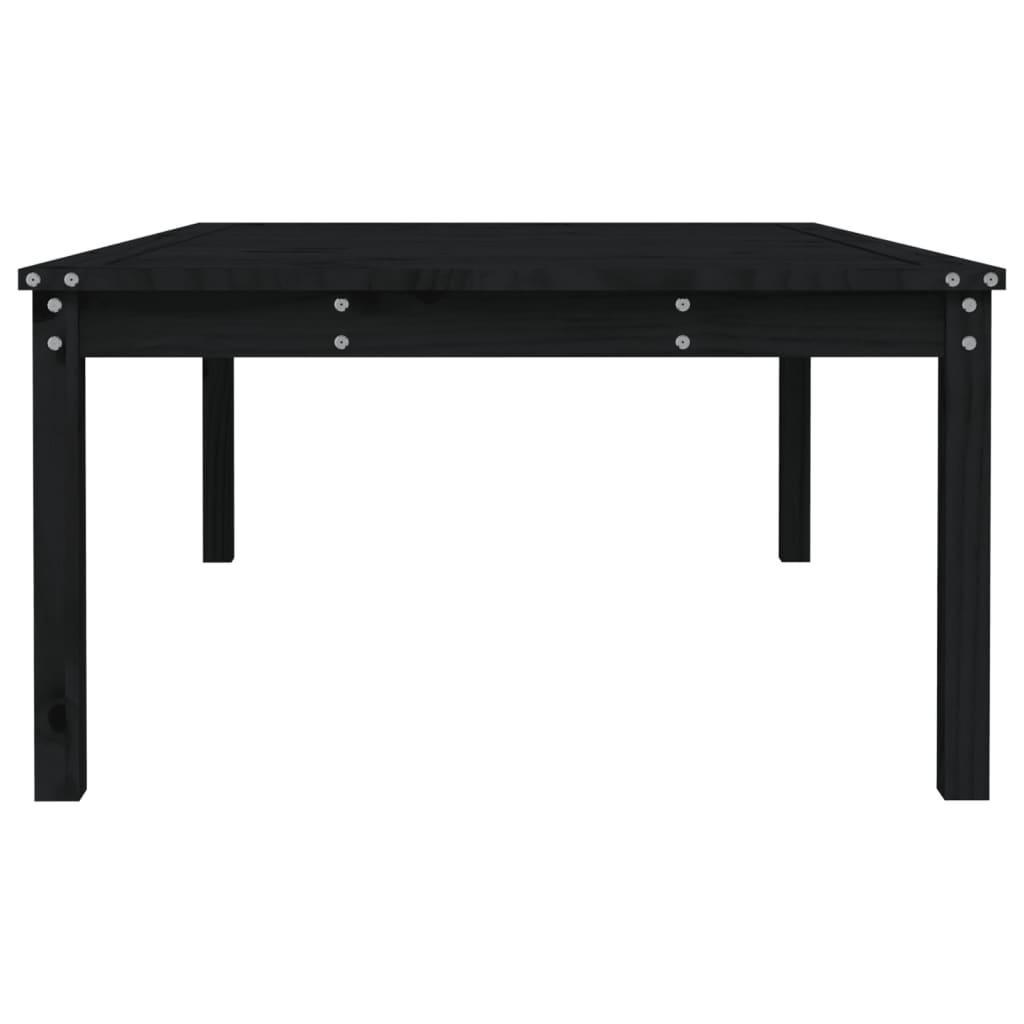 Gartentisch Schwarz 121x82,5x45 cm Massivholz Kiefer