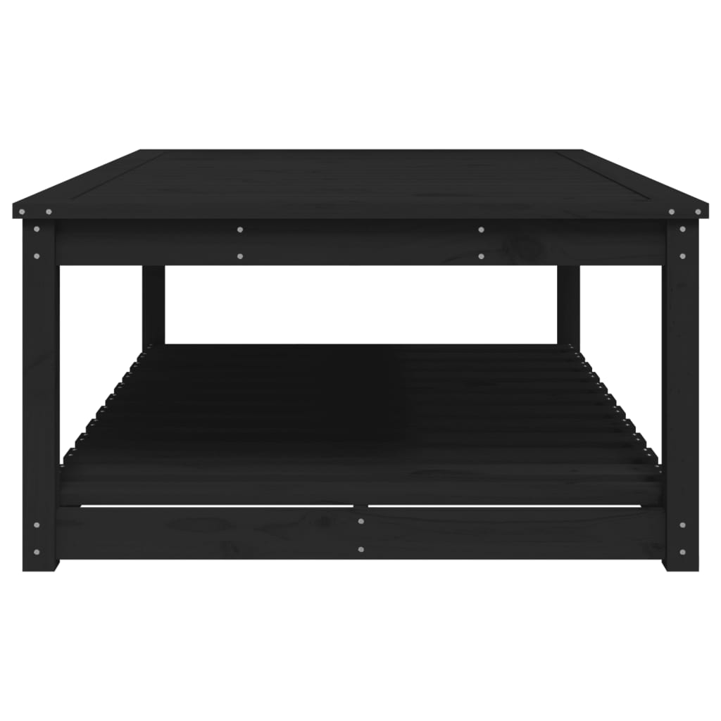 Gartentisch Schwarz 121x82,5x45 cm Massivholz Kiefer