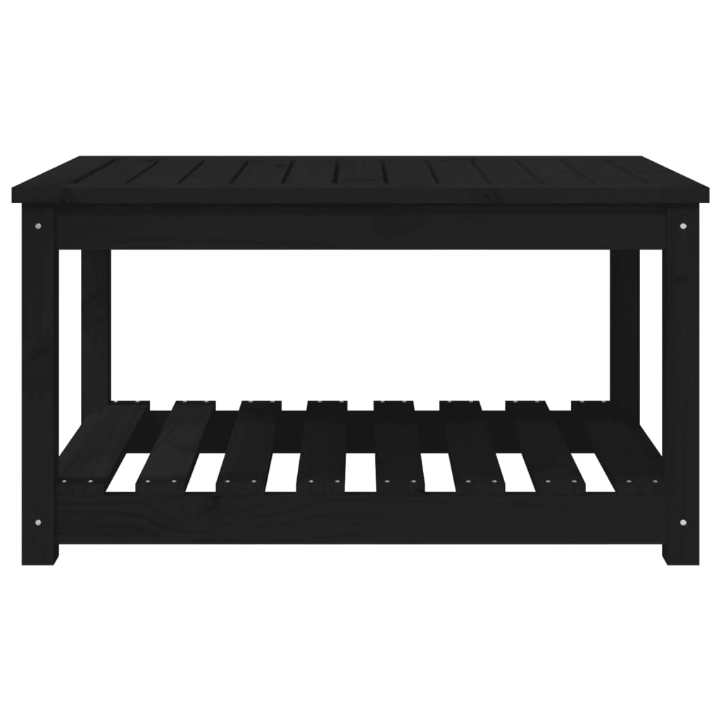 Gartentisch Schwarz 82,5x50,5x45 cm Massivholz Kiefer