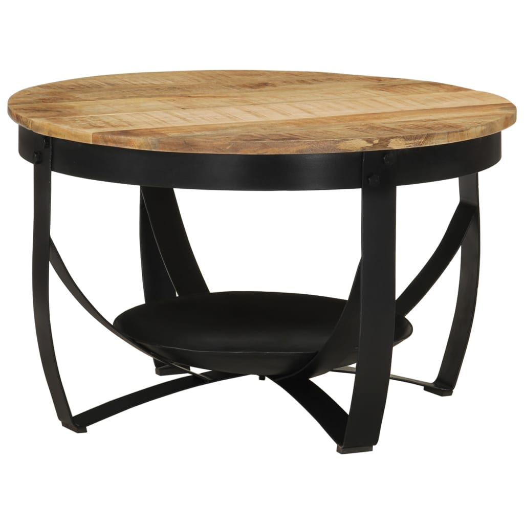 Couchtisch Ø 68 x 43 cm Massivholz Mango und Eisen