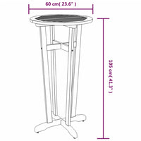 Thumbnail for Garten-Bartisch Ø60x105 cm Massivholz Akazie