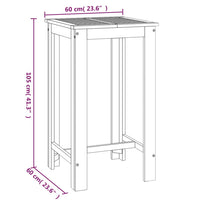 Thumbnail for Garten-Bartisch 60x60x105 cm Massivholz Akazie