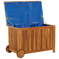 Thumbnail for Gartentruhe mit Rollen 90x50x58 cm Massivholz Akazie