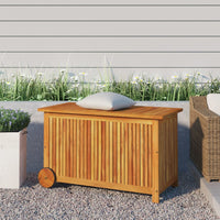 Thumbnail for Gartentruhe mit Rollen 90x50x58 cm Massivholz Akazie