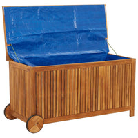Thumbnail for Gartentruhe mit Rollen 113x50x58 cm Massivholz Akazie