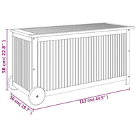 Thumbnail for Gartentruhe mit Rollen 113x50x58 cm Massivholz Akazie