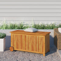 Thumbnail for Gartentruhe mit Rollen 113x50x58 cm Massivholz Akazie