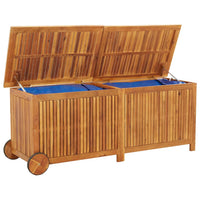 Thumbnail for Gartentruhe mit Rollen 150x50x58 cm Massivholz Akazie