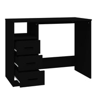 Thumbnail for Schreibtisch mit Schubladen Schwarz 102x50x76 cm Holzwerkstoff