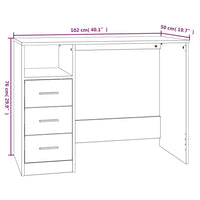 Thumbnail for Schreibtisch mit Schubladen Schwarz 102x50x76 cm Holzwerkstoff