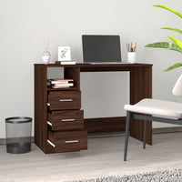 Thumbnail for Schreibtisch mit Schubladen Braun Eichen-Optik 102x50x76 cm