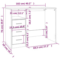 Thumbnail for Schreibtisch mit Schubladen Braun Eichen-Optik 102x50x76 cm
