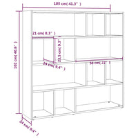 Thumbnail for Bücherregal/Raumteiler Grau Sonoma 105x24x102 cm