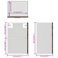 Thumbnail for Hängeschrank Glas Räuchereiche 40x31x60 cm Holzwerkstoff