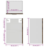 Thumbnail for Hängeschrank Glas Grau Sonoma 40x31x60 cm Holzwerkstoff