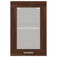 Thumbnail for Hängeschrank Glas Braun Eichen-Optik 40x31x60 cm Holzwerkstoff