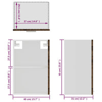 Thumbnail for Hängeschrank Glas Braun Eichen-Optik 40x31x60 cm Holzwerkstoff