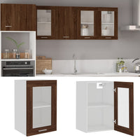 Thumbnail for Hängeschrank Glas Braun Eichen-Optik 40x31x60 cm Holzwerkstoff