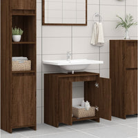 Thumbnail for Badschrank Braun Eichen-Optik 60x33x61 cm Holzwerkstoff