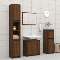 Thumbnail for Badschrank Braun Eichen-Optik 60x33x61 cm Holzwerkstoff