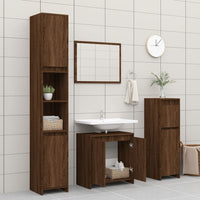 Thumbnail for Badschrank Braun Eichen-Optik 60x33x61 cm Holzwerkstoff