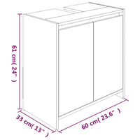 Thumbnail for Badschrank Braun Eichen-Optik 60x33x61 cm Holzwerkstoff