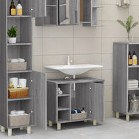 Thumbnail for Badschrank Grau Sonoma 60x32x53,5 cm Holzwerkstoff