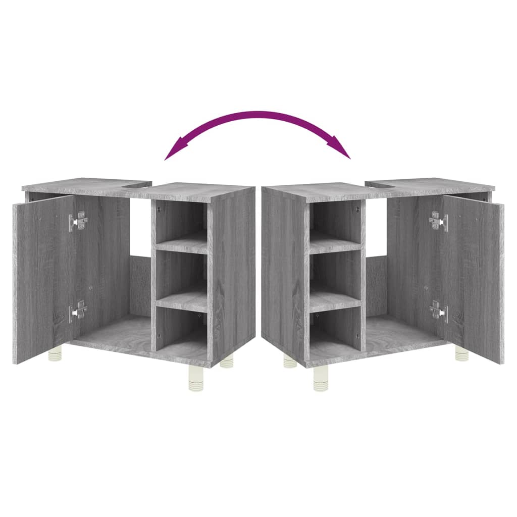 Badschrank Grau Sonoma 60x32x53,5 cm Holzwerkstoff