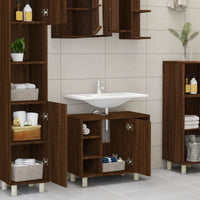 Thumbnail for Badschrank Braun Eichen-Optik 60x32x53,5 cm Holzwerkstoff
